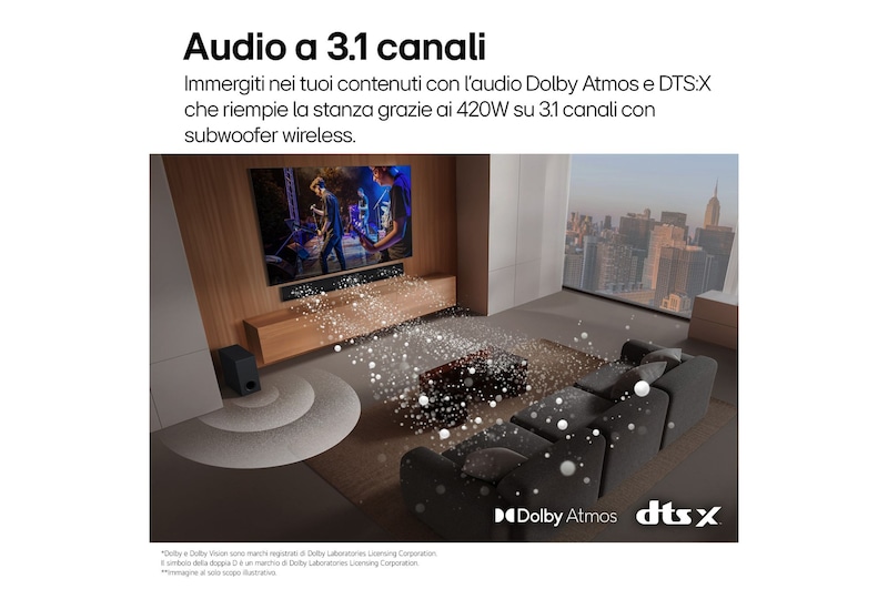 Audio a 3.1 canali soundbar SG10TY
